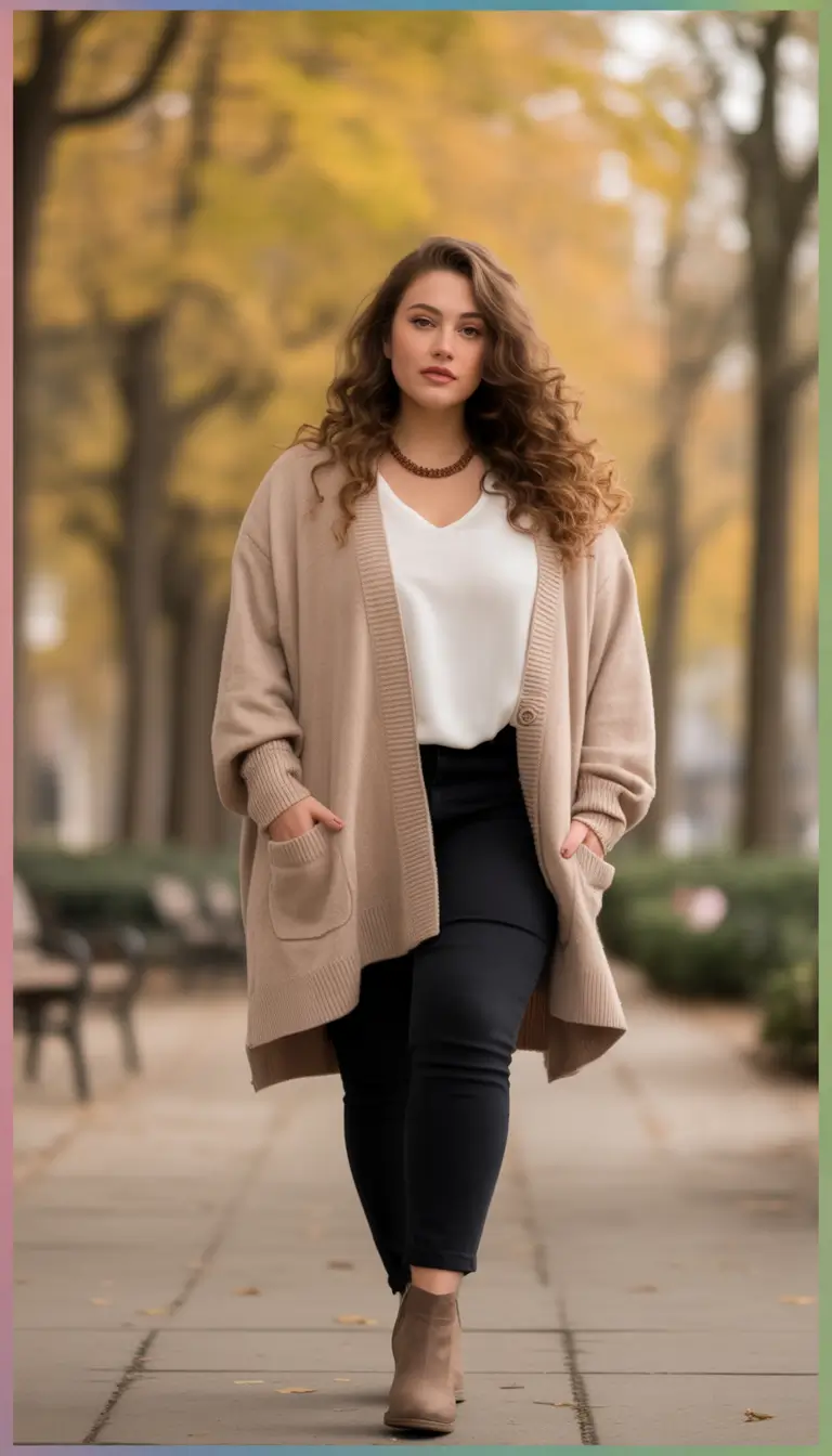 2025 Fall Fashion for Plus Size Women Soft Knit Layers for Golden Hour Walks