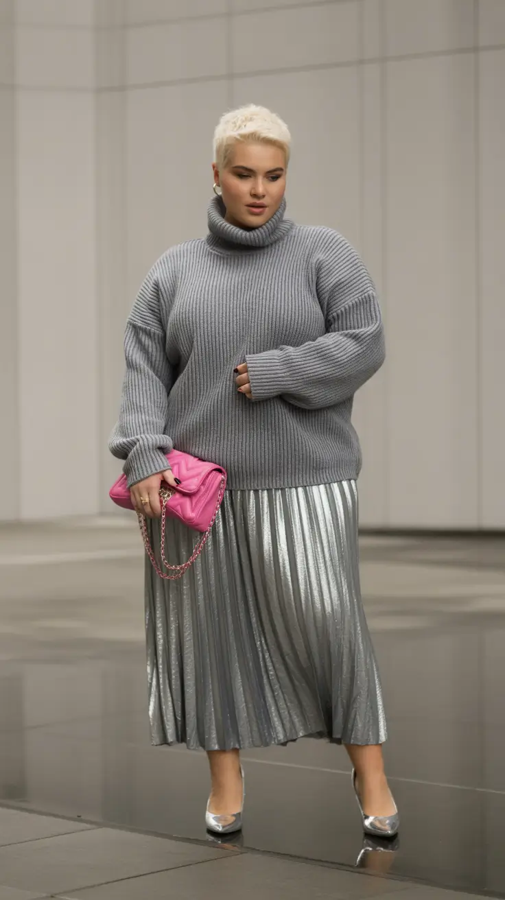 2025 Fall Fashion for Plus Size Women Metallics & Knits for High-Low Magic