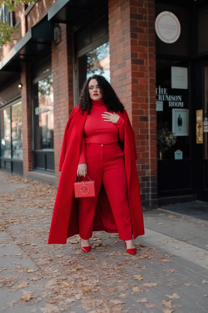 2025 Fall Fashion for Plus Size Women Monochrome Red with Femme Power Energy
