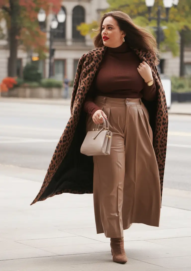 2025 Fall Fashion for Plus Size Women Monochrome Cocoa Elegance for Crisp Days