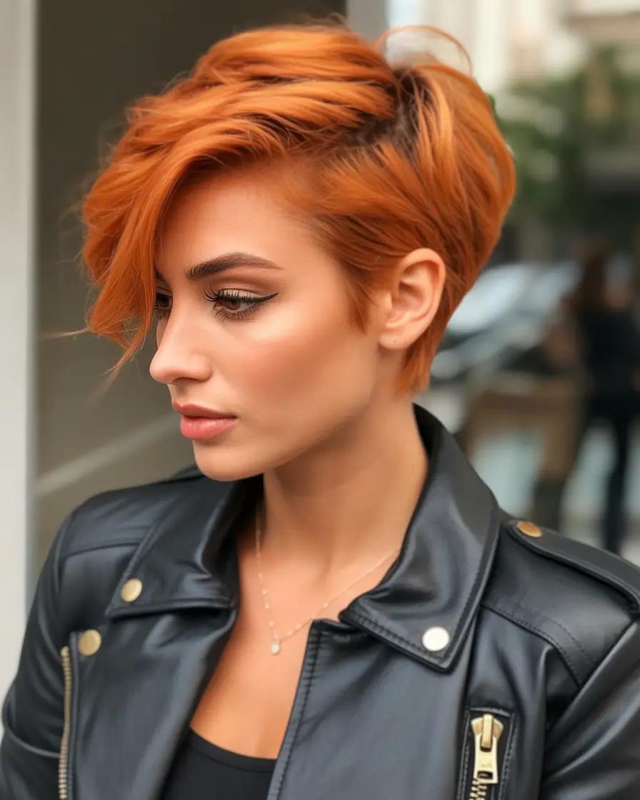 August hair color+Molten Copper Pixie with Punk Attitude