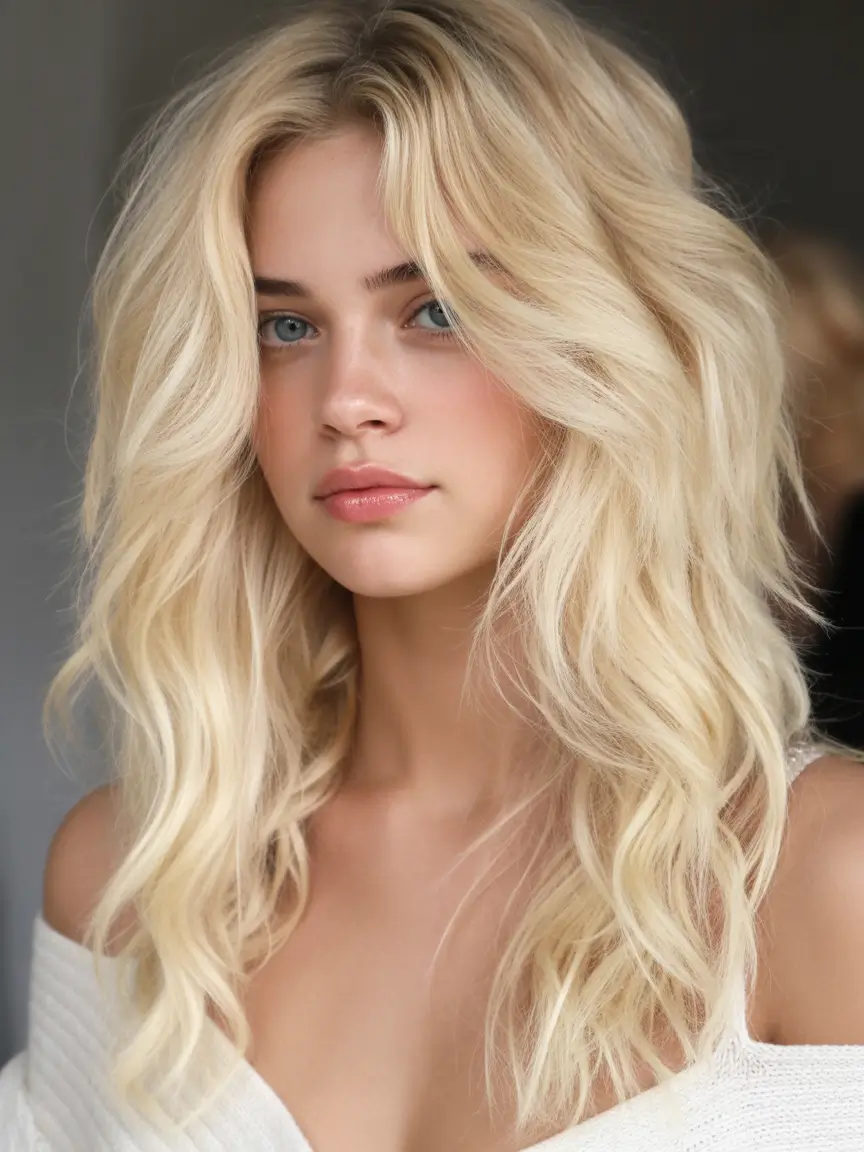 August hair color+Beach Blonde Layers with Airy Texture