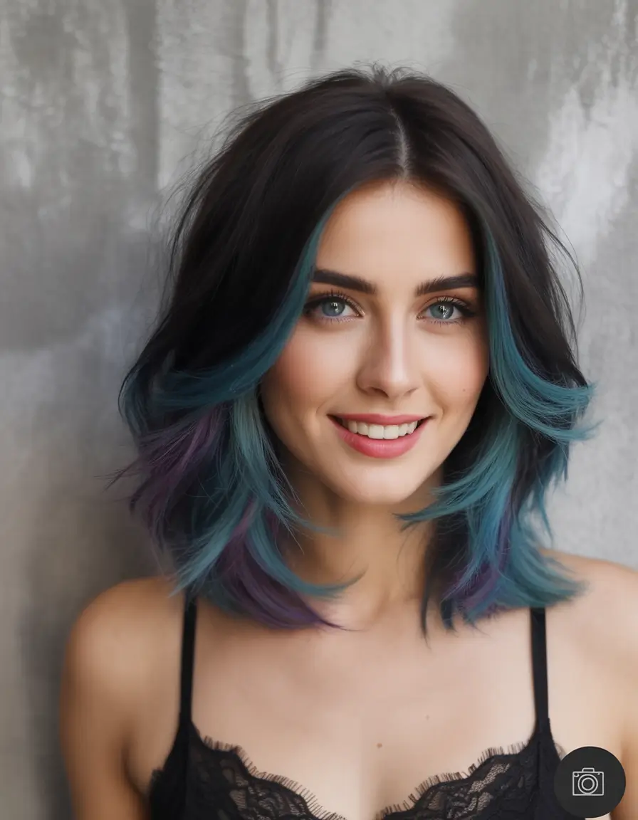 August hair color+Jewel Dip Teal with a Hint of Violet