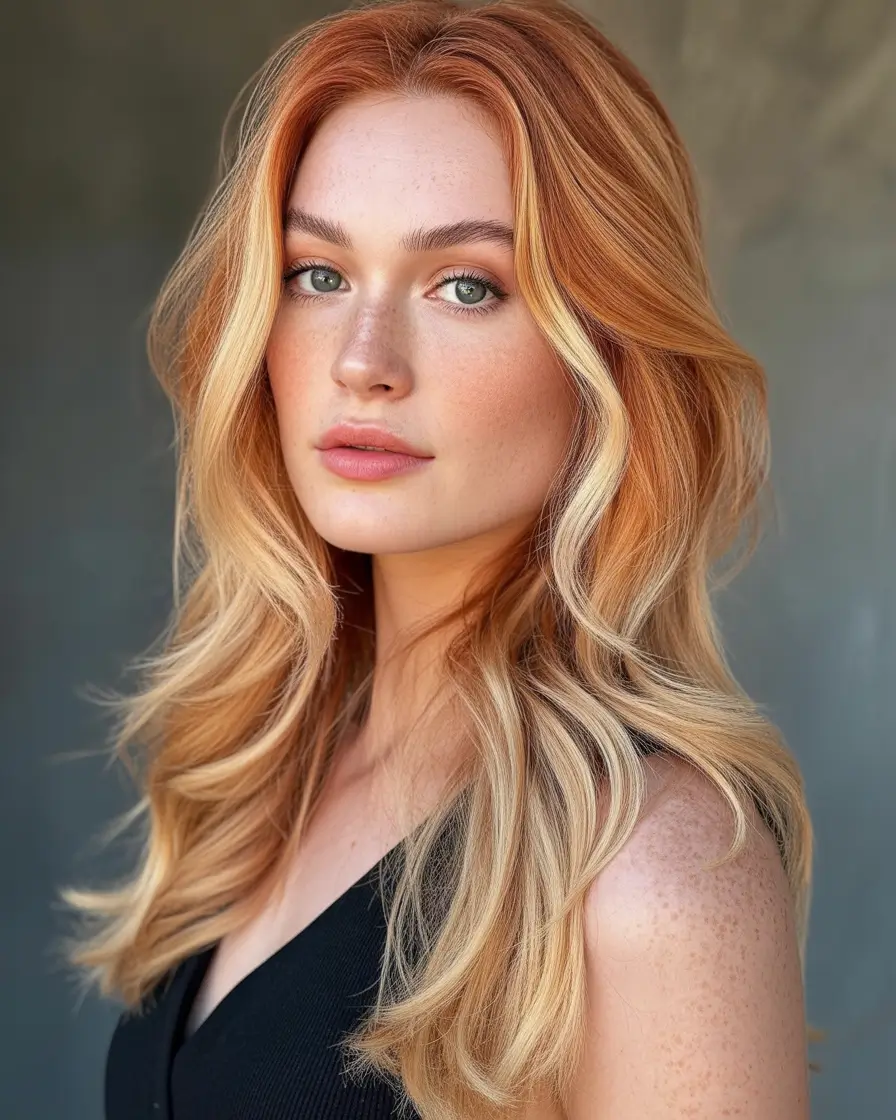 August hair color+Spiced Peach with Butter Blonde Ribbons