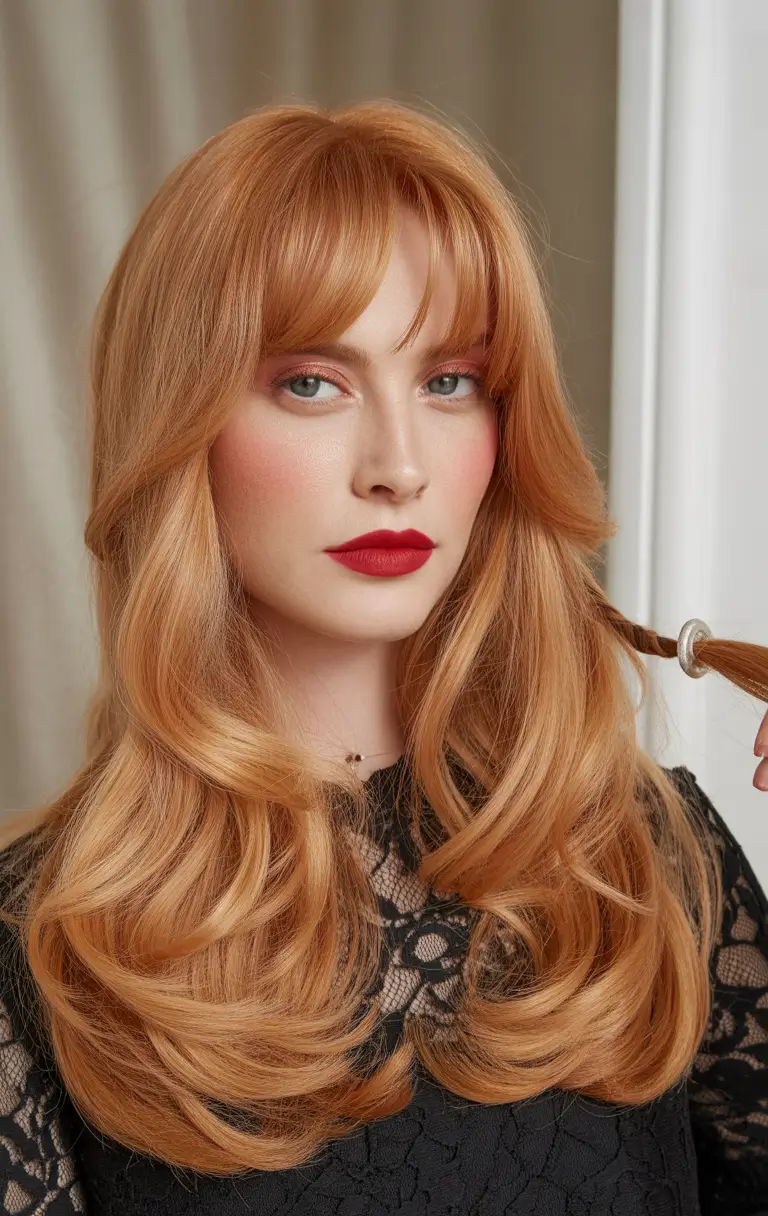 Fall hair color for blondes Peach Rosé Balayage