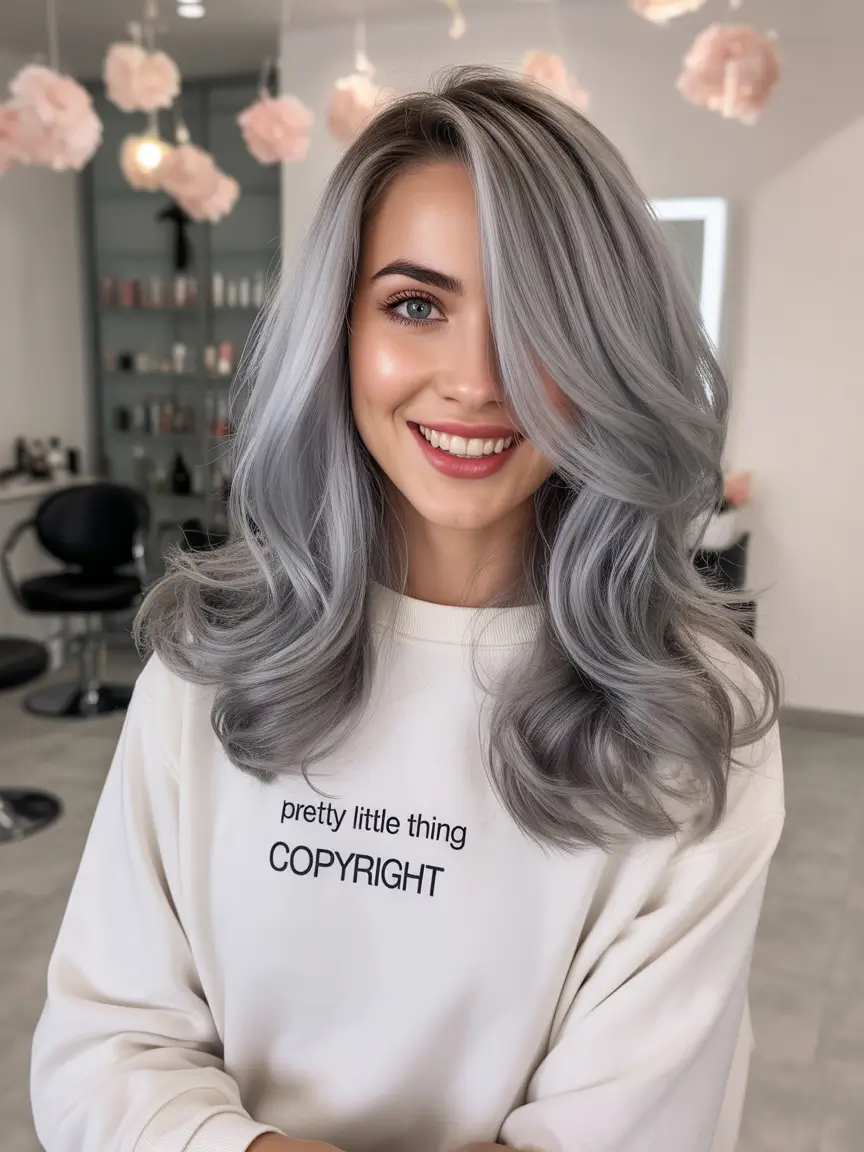 Fall hair color for blondes Smoky Lilac Frost