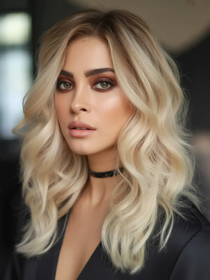 Fall hair color for blondes Rooted Vanilla Smoke