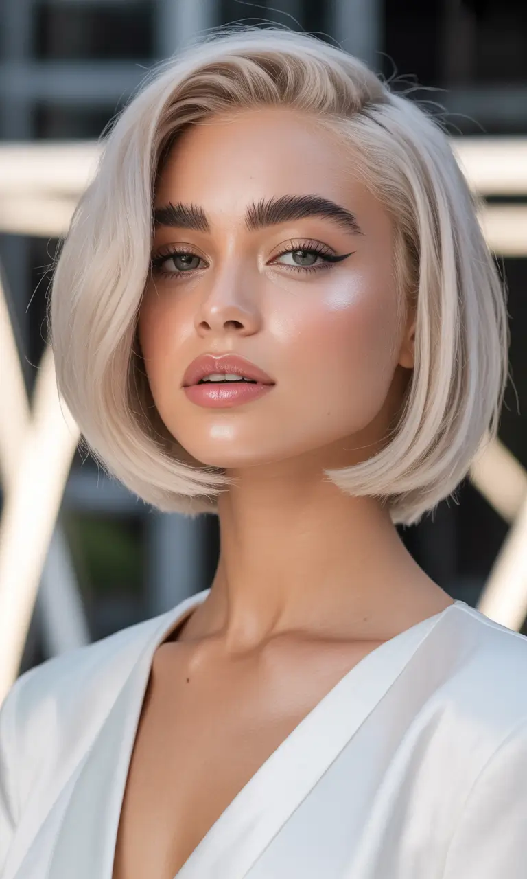 Fall hair color for blondes Chic Buttercream Bob