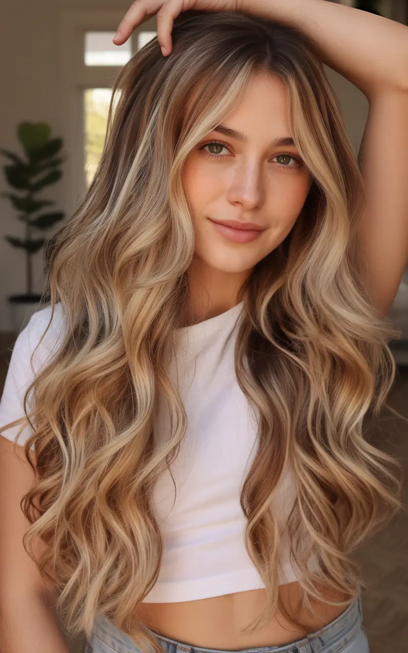 Fall hair color for blondes Caramel Ribbon Balayage