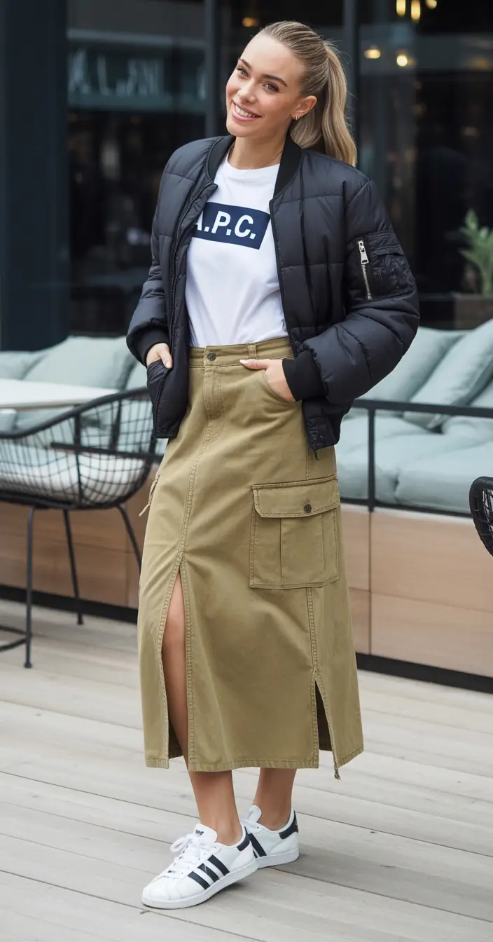 Capsule Wardrobe for Fall 2025+Utility Skirt Meets Sporty Chic