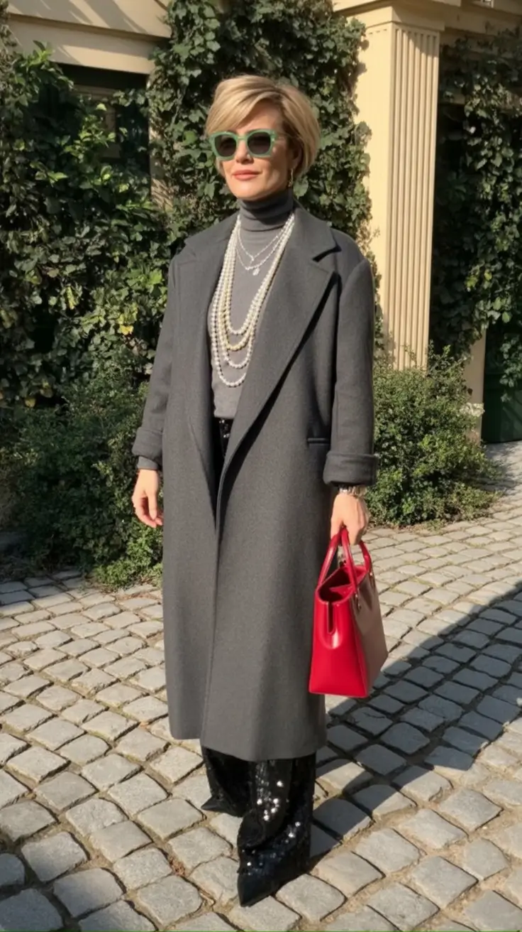 cute fall outfits for women over 60+Pearls, Sequins, and Unexpected Glam