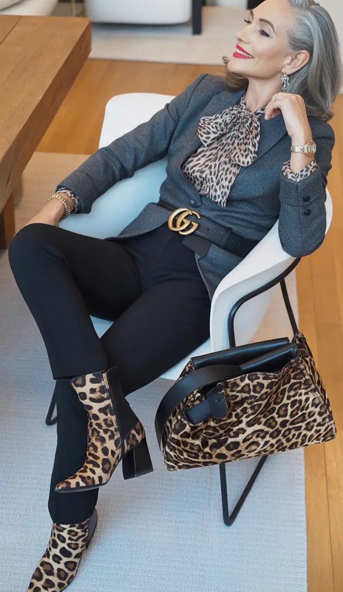 cute fall outfits for women over 60+Leopard on Leopard, the Luxe Way