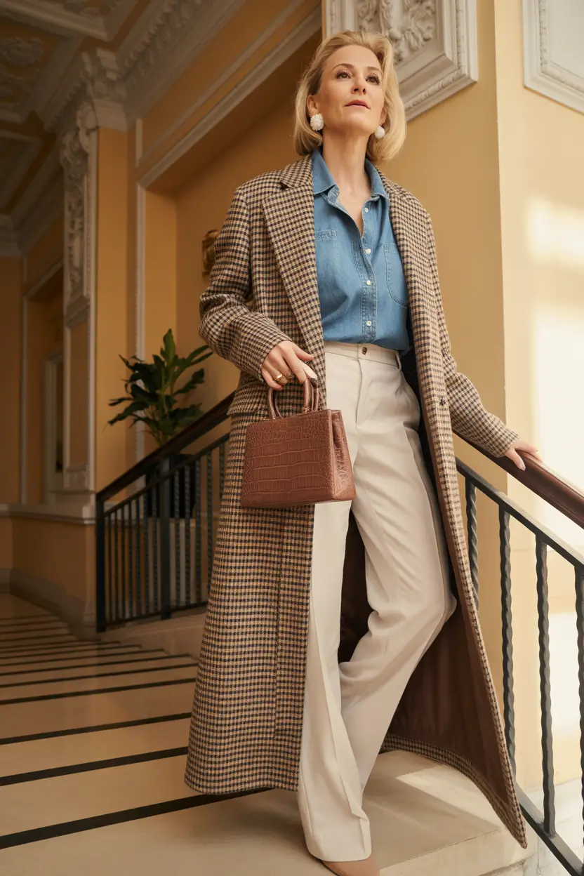 cute fall outfits for women over 60+Pattern Play in Houndstooth Revival