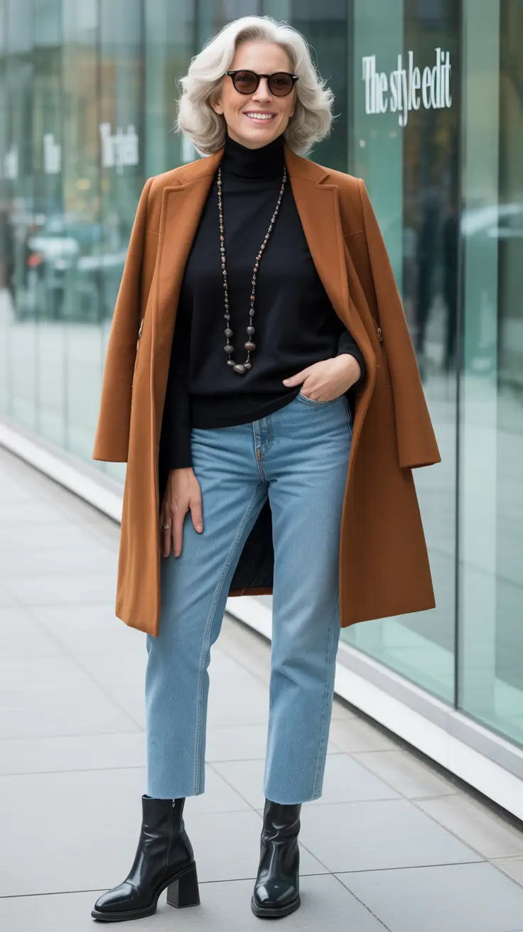 cute fall outfits for women over 60+Urban Minimalism with Camel Layers