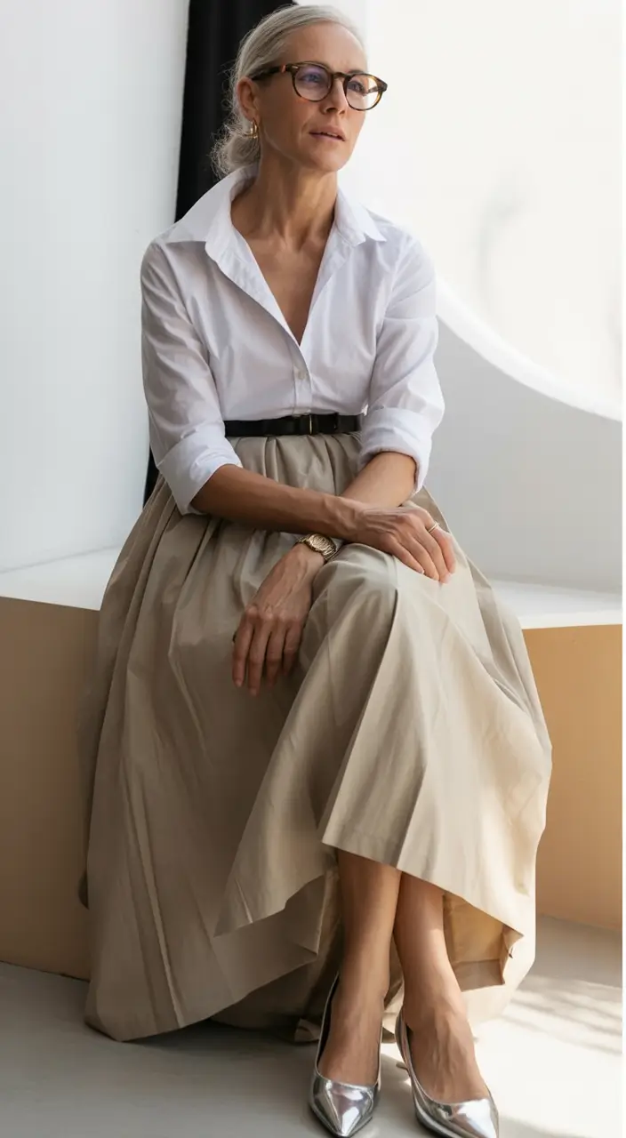 cute fall outfits for women over 60+Elegant Neutrals with Sculptural Flair