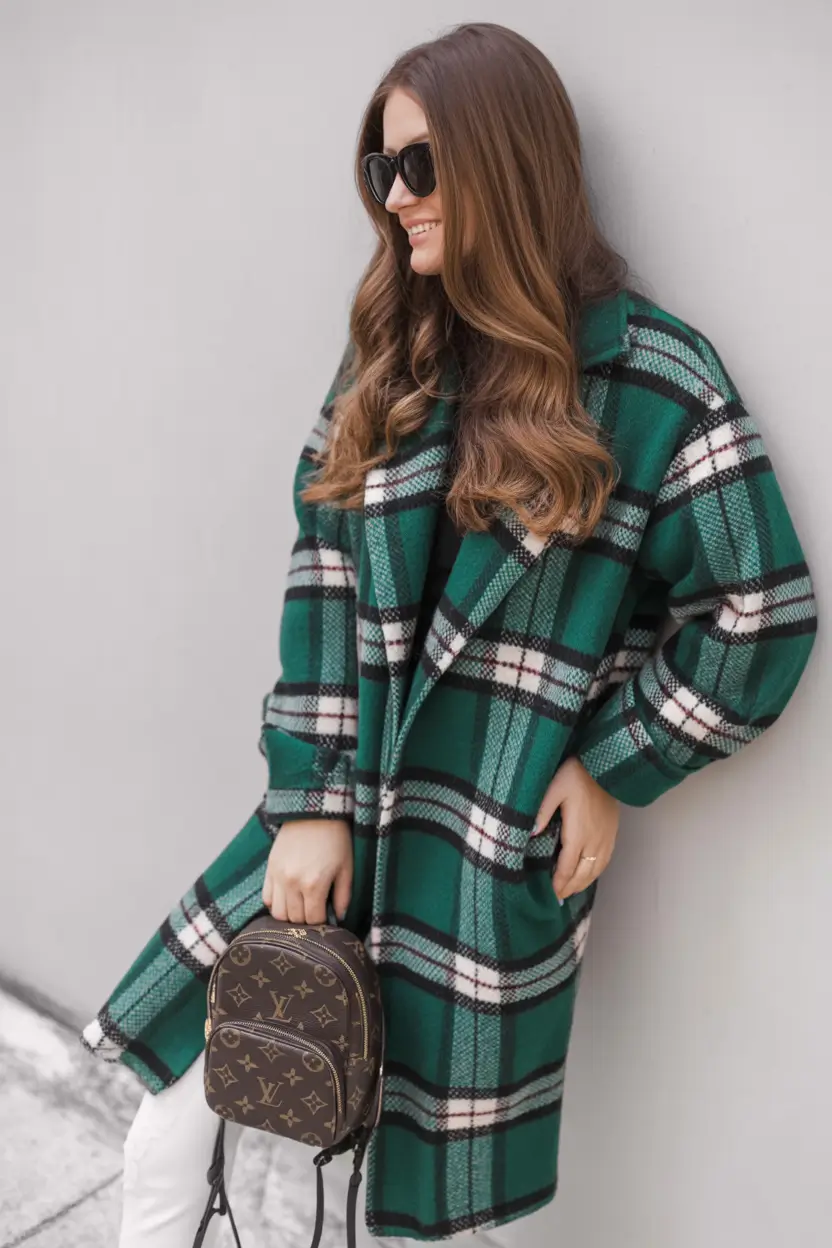 early fall outfits ideas 2025 Bold Plaid for Chilly Days