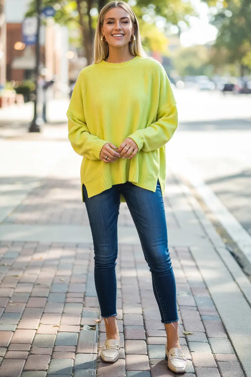 early fall outfits ideas 2025 Neon Minimalism in Motion