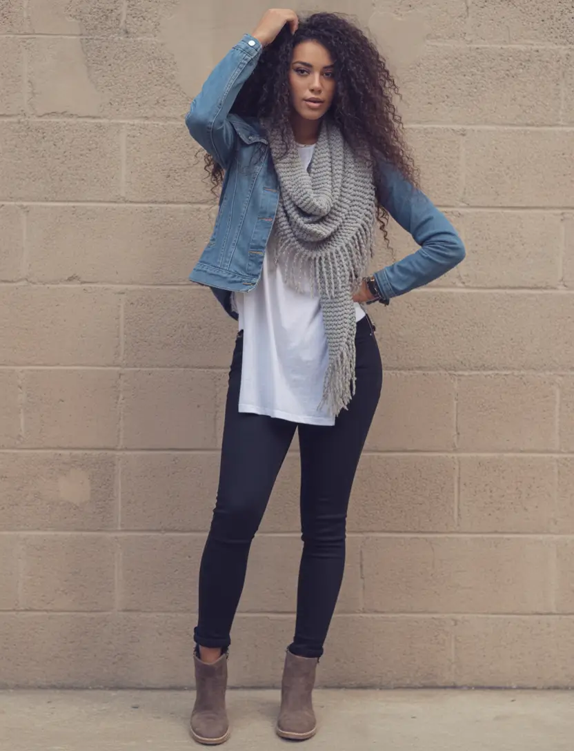 early fall outfits ideas 2025 Classic Layers with a Denim Spin