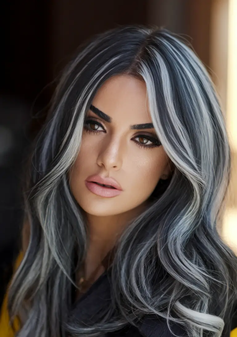 end of summer hair color 2025 Smoky Ice Ribbon Balayage