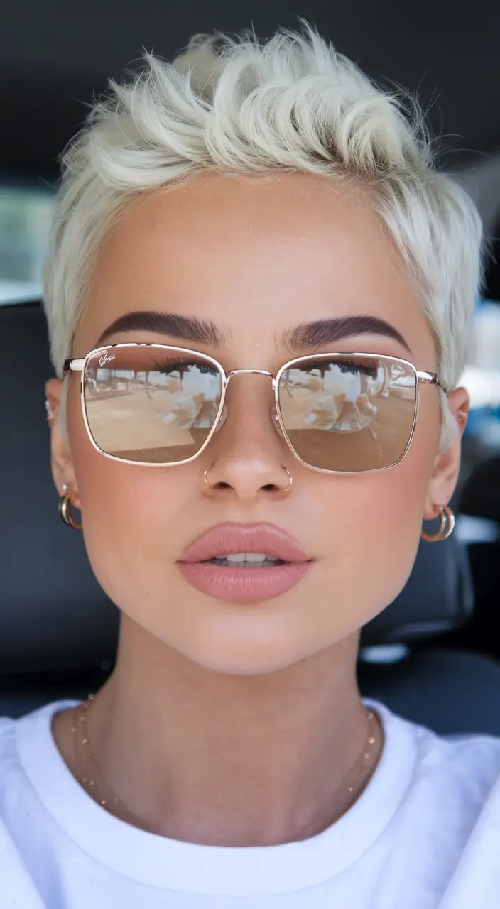 end of summer hair color 2025 Sun-Soaked Platinum Crop