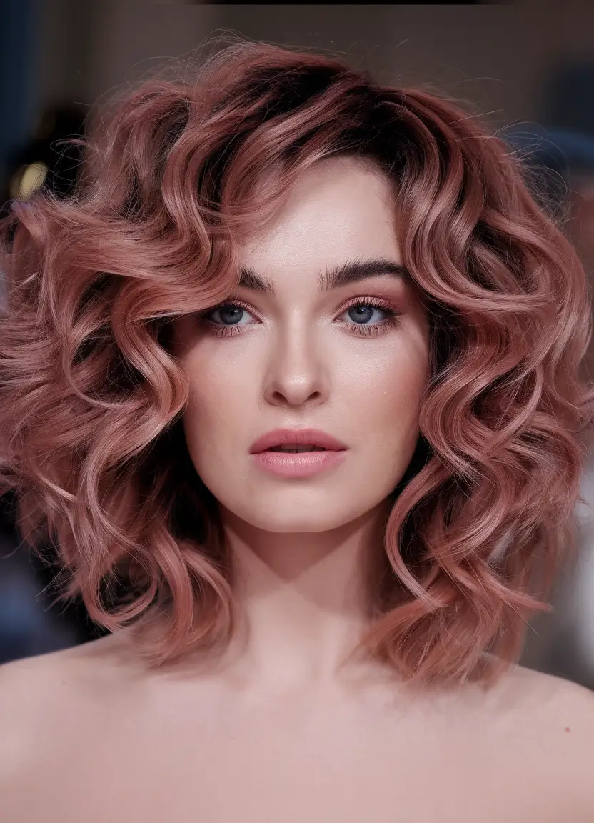end of summer hair color 2025 Antique Rose Curl Bloom