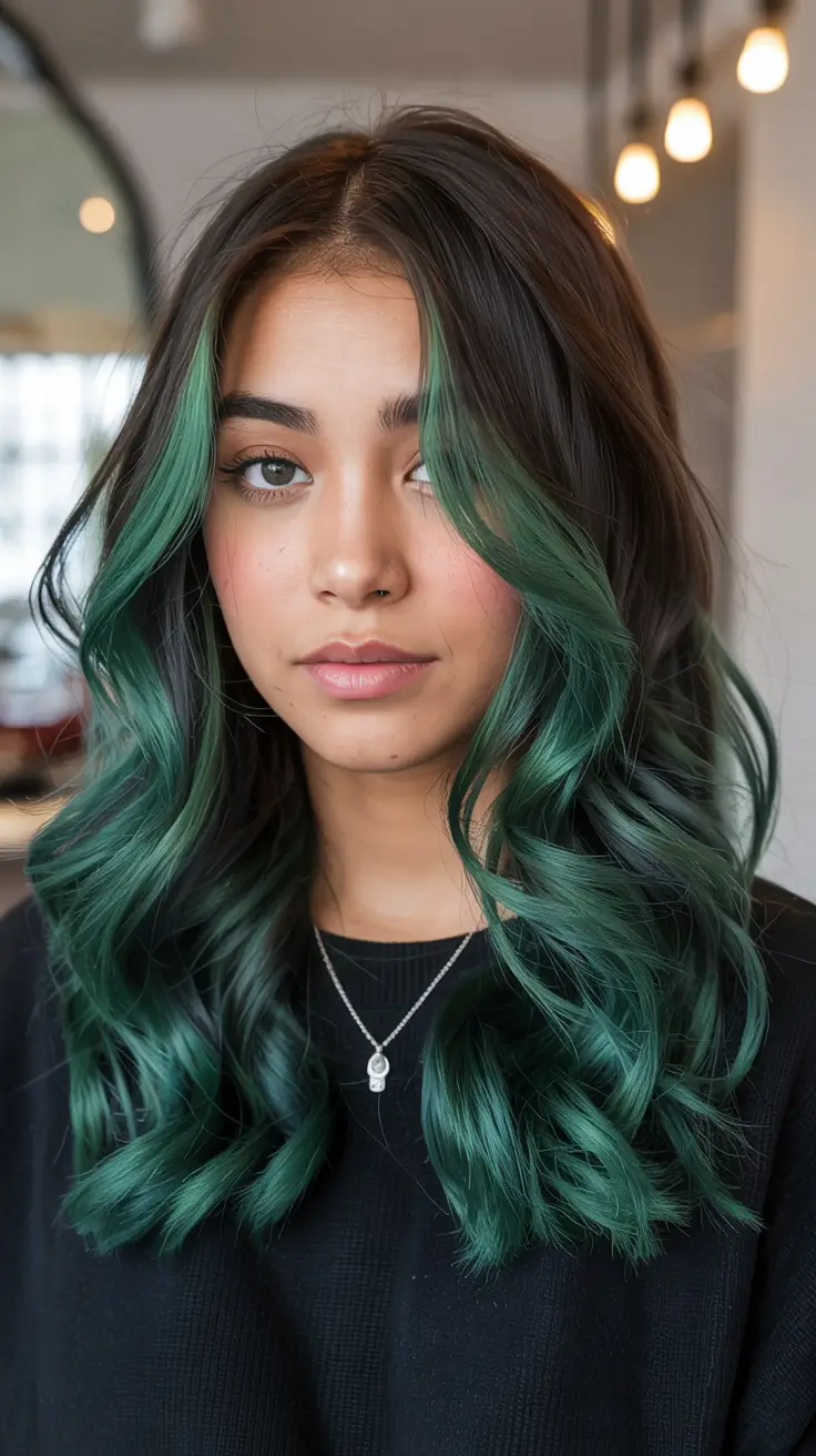 end of summer hair color 2025 Forest Tips & Frame