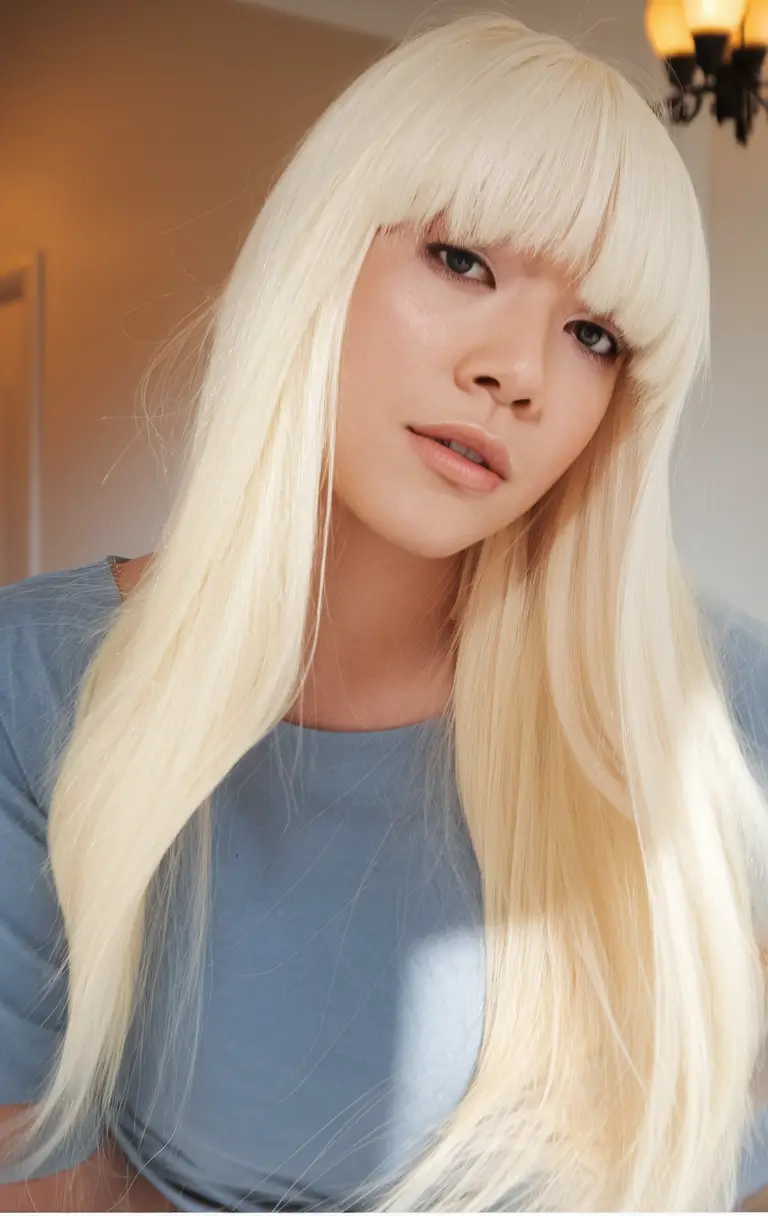 end of summer hair color 2025 Blonde Curtain Cascade