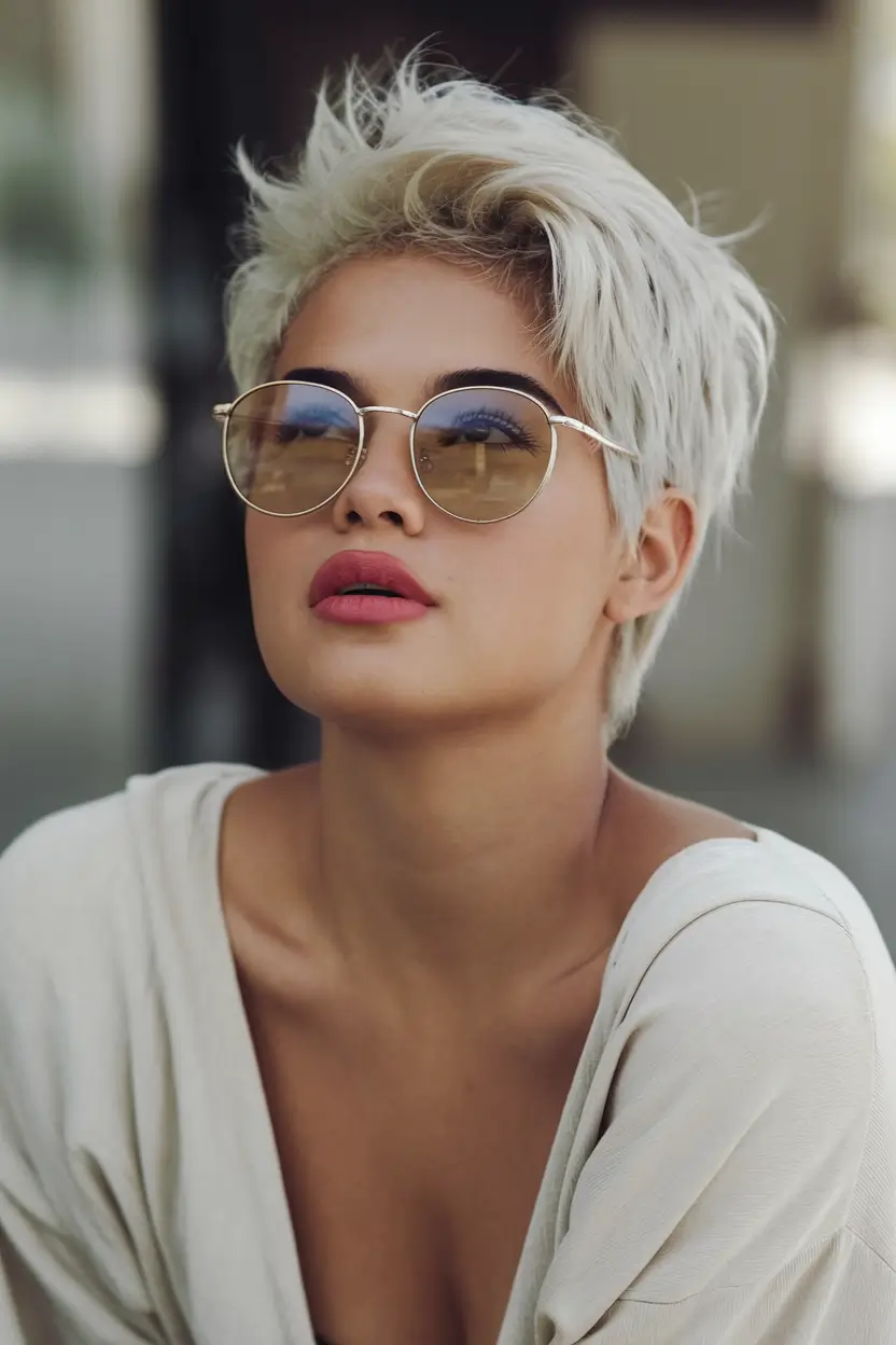 end of summer hairstyles ideas 2025 Blonde Pixie Rebel