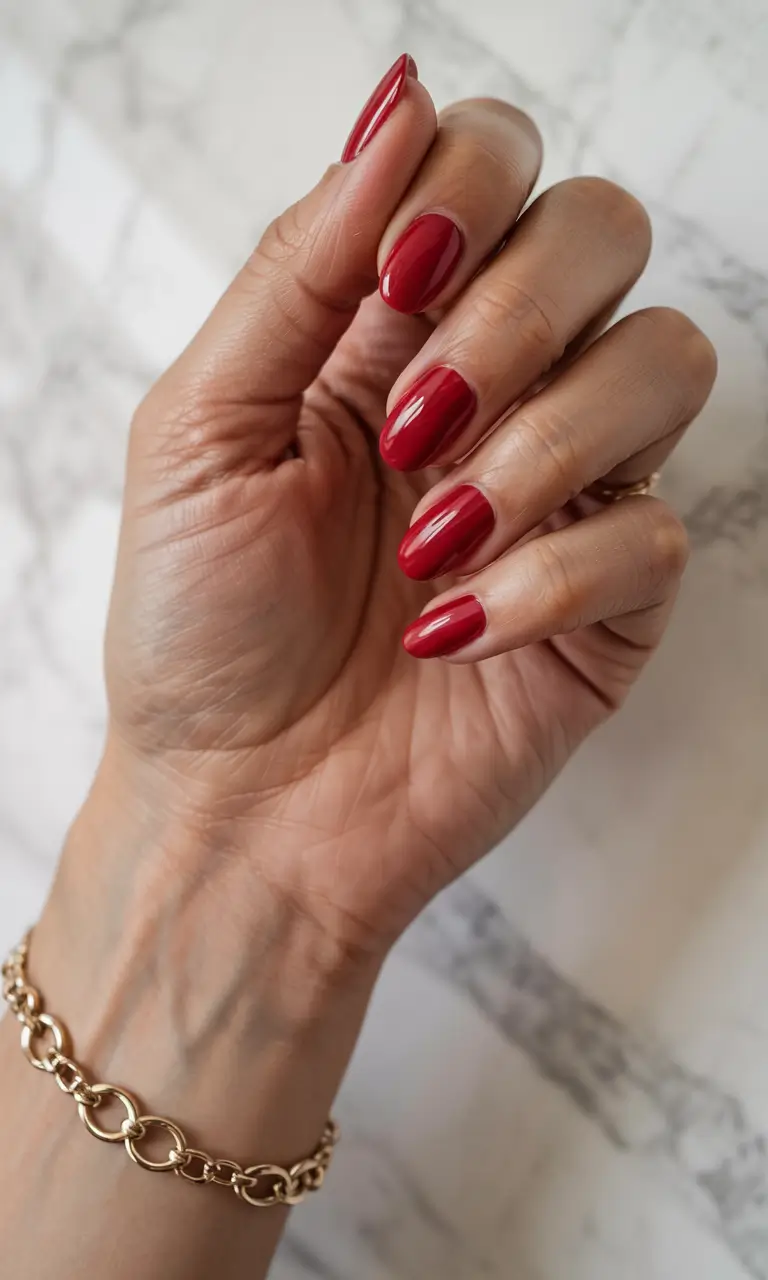 end of summer nails ideas 2025 Classic Red for an Effortless Statement