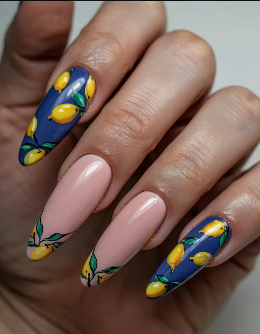 end of summer nails ideas 2025 Dreamy Marble in Sorbet Shades