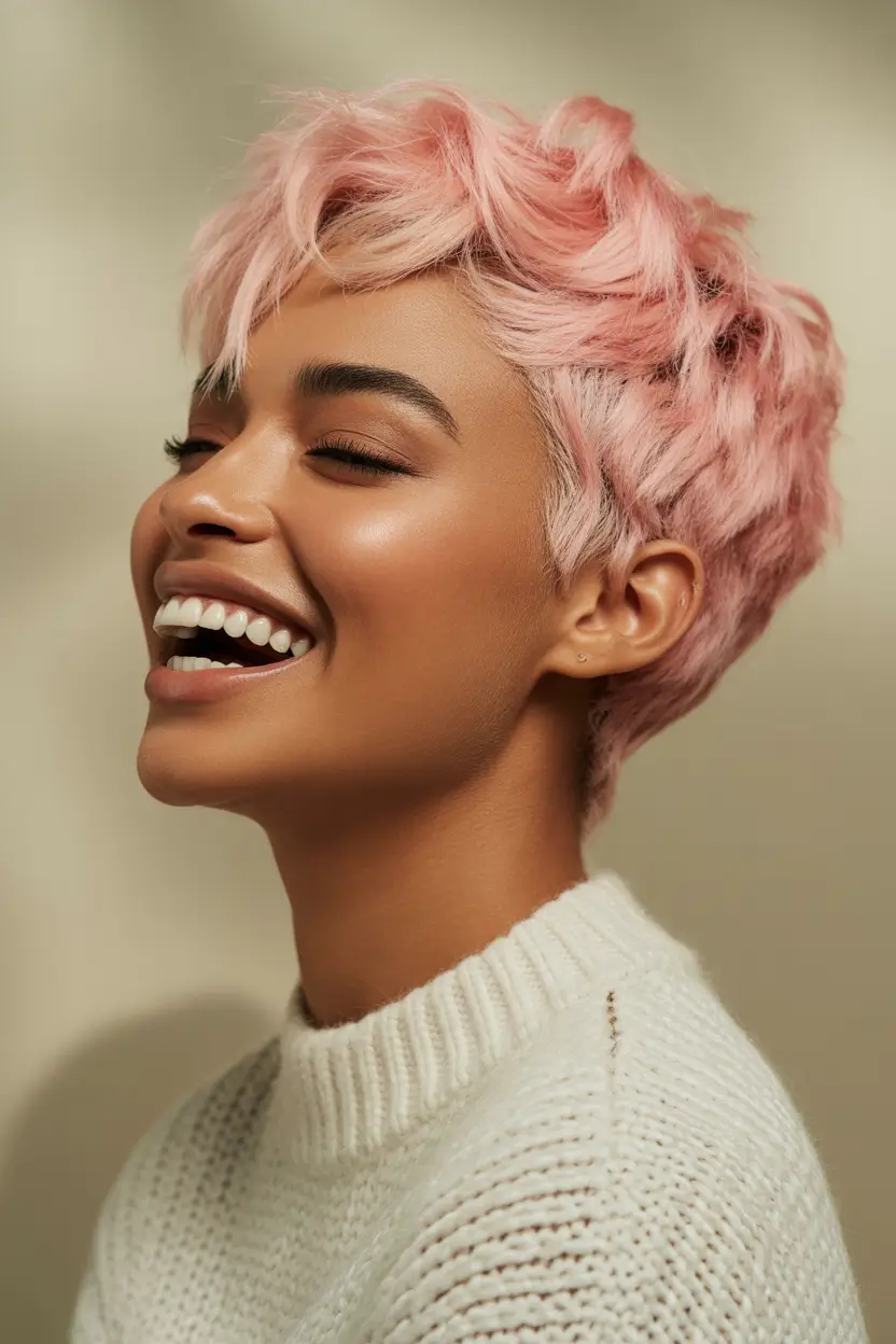 Fall hair color for black women Fluffy Cotton Candy Crop