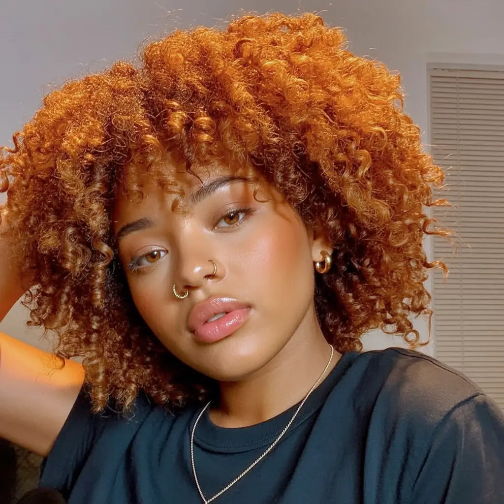 Fall hair color for black women Bronde Luxe Waves with Money Piece Highlight