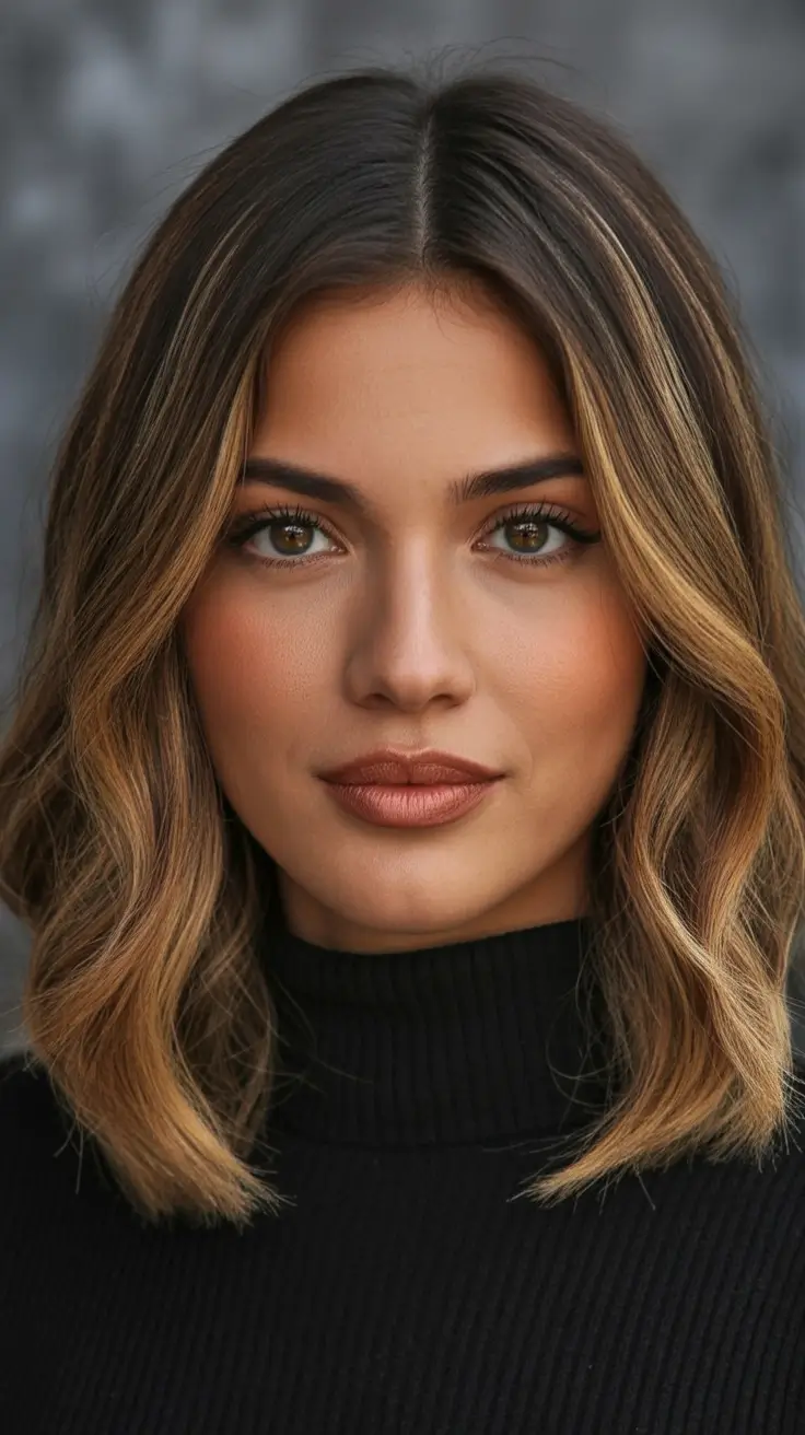 Fall hair color for black women Buttery Bronde Soft Lob