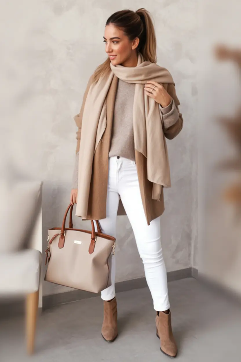 Fall 2025 outfits inspiration for women over 30 Cozy Elegance in Layered Creams