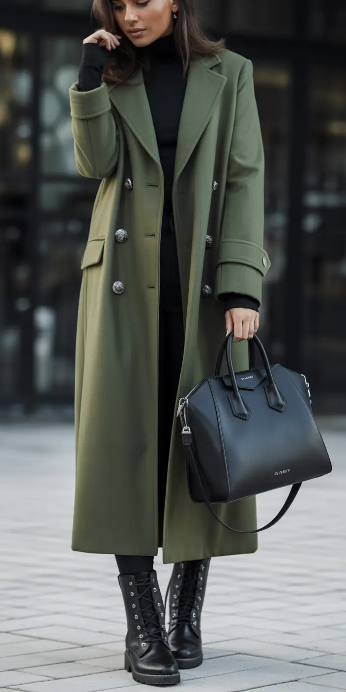 Fall 2025 outfits inspiration for women over 30 Military Green with a Feminine Backbone