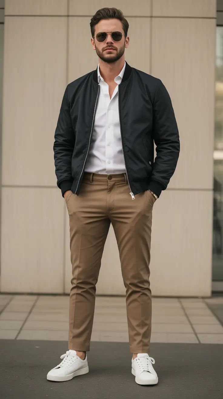 fall business casual styles for men 2025+Minimal Bomber Energy for Everyday Impact