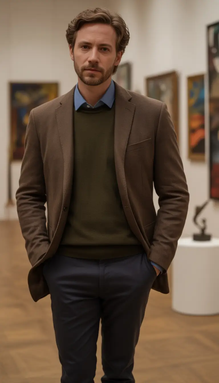 fall business casual styles for men 2025+Art Gallery Layers with Subtle Contrast