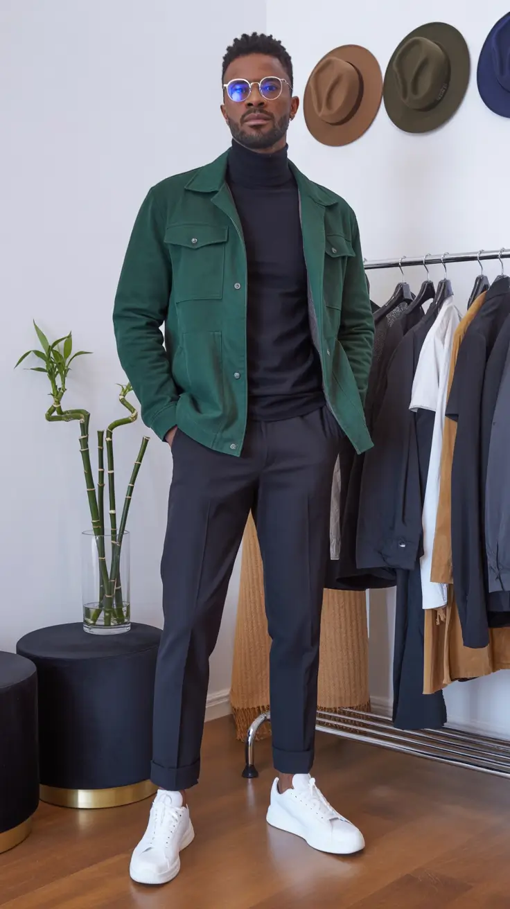 fall business casual styles for men 2025+Green Utility Meets Sartorial Minimalism