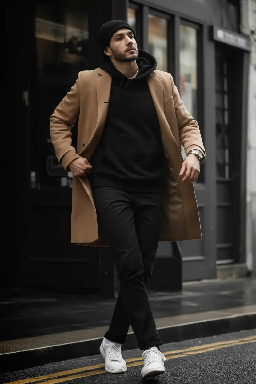fall fashion guide - outfits for men 2025 Camel Coats and Cold Mornings