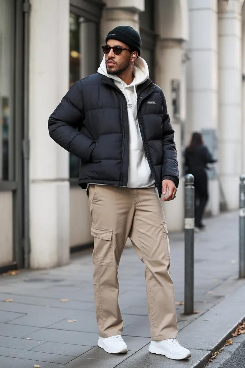 fall fashion guide - outfits for men 2025 Puffer Layers in the Urban Chill