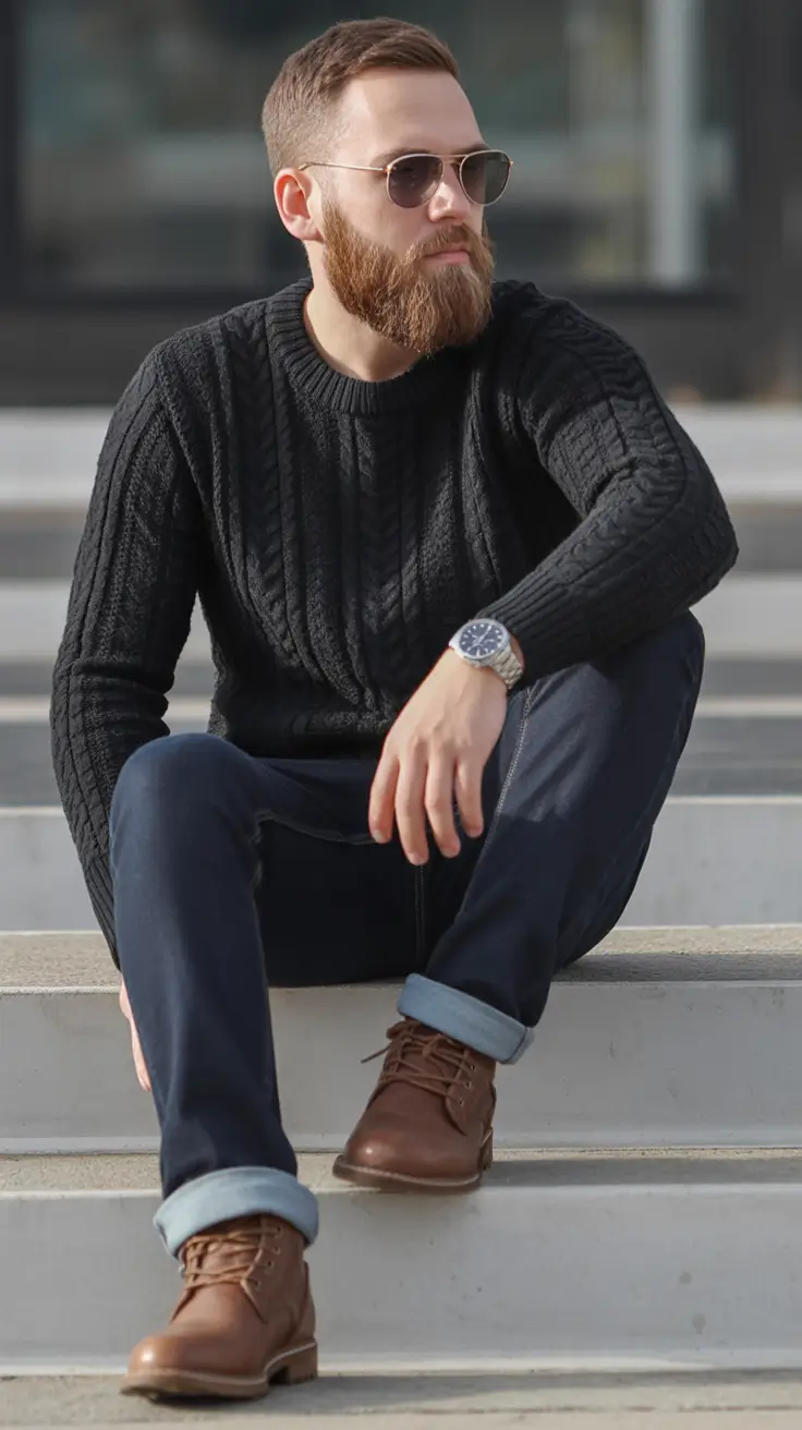 fall fashion guide - outfits for men 2025 Cozy Knitwear with a Rugged Edge