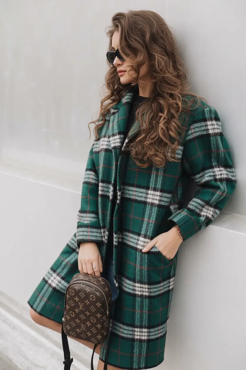 fall outfits ideas 2025 Emerald Plaid: A Cold-Weather Essential