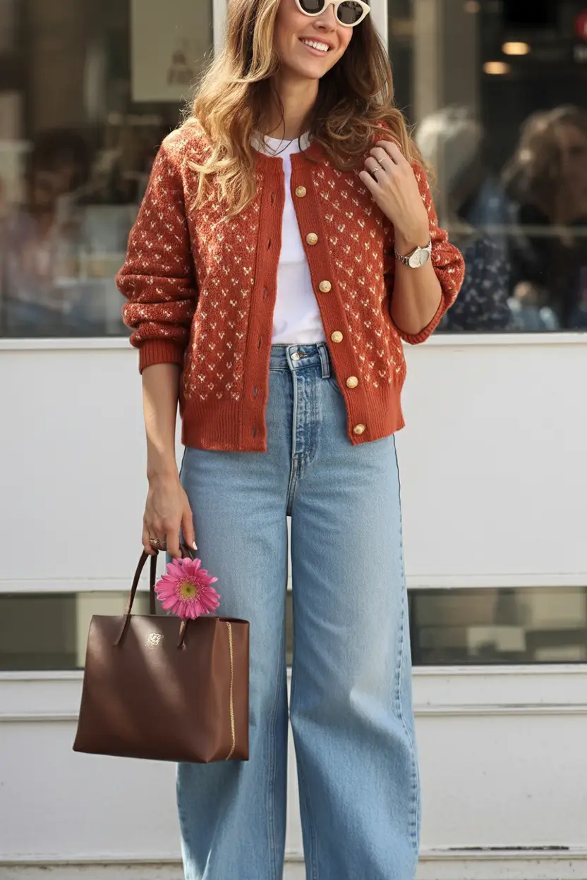 fall outfits ideas 2025 Pumpkin Spice & Retro Buttons