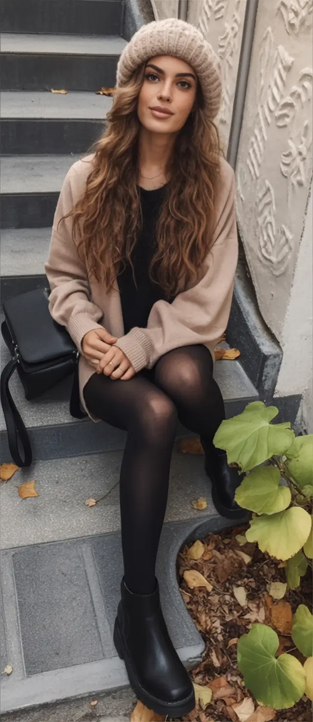 fall outfits ideas 2025 Parisian Softness: The Effortless Beanie Look