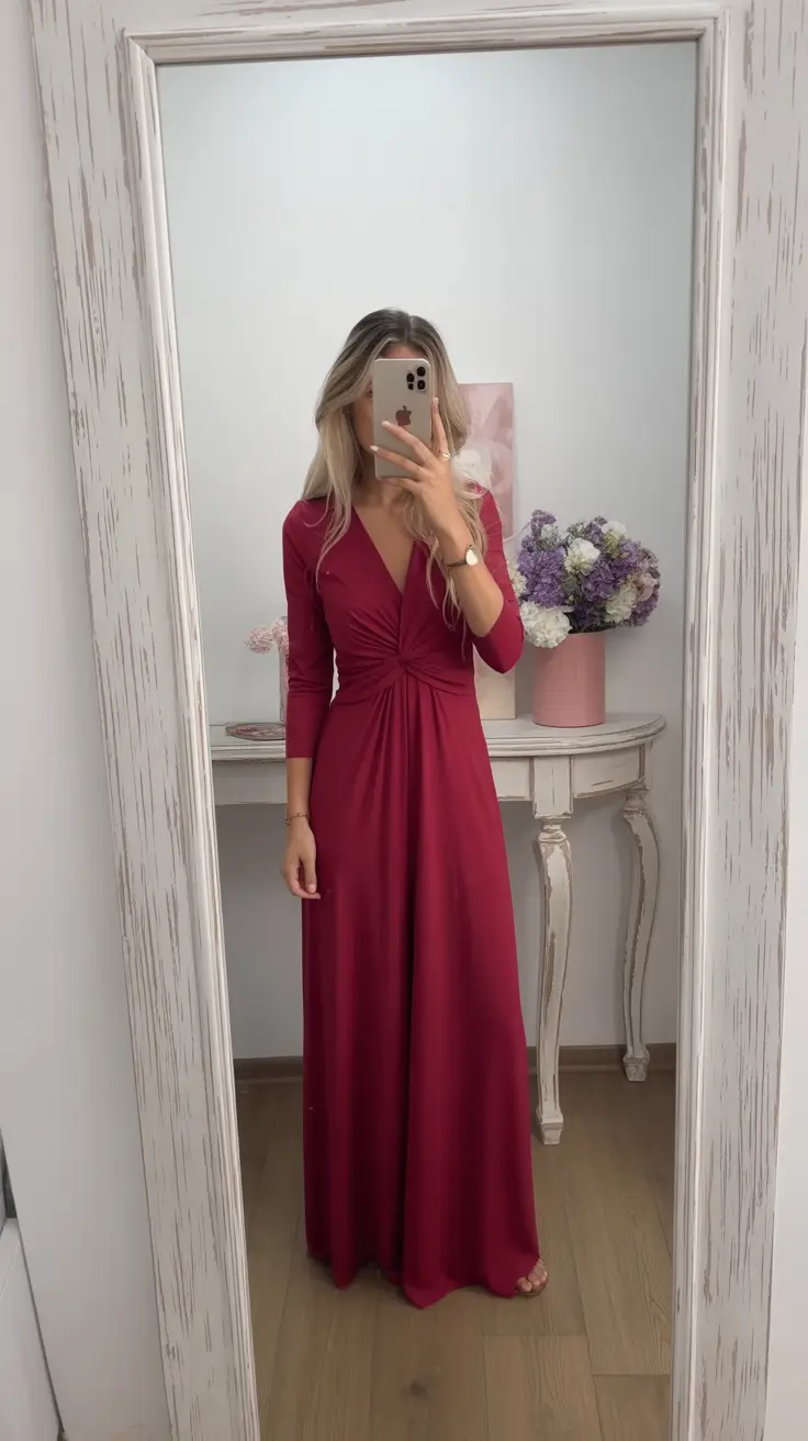 fall wedding guest dress ideas 2025 Berry Twist for Fall Simplicity