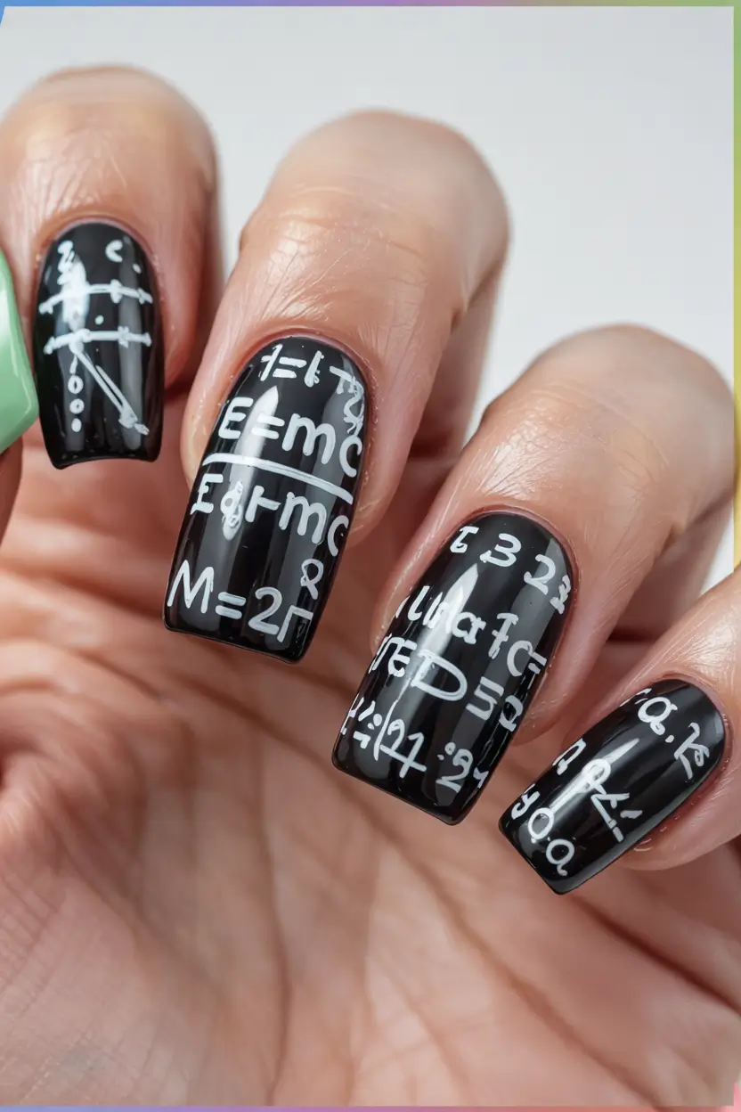 first day of school nails 2025+Chalkboard Genius