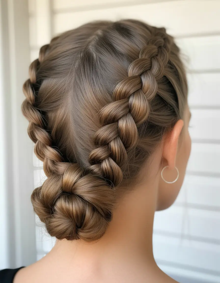 labor day hairstyles+Elegant Crown Braids Into a Low Coil