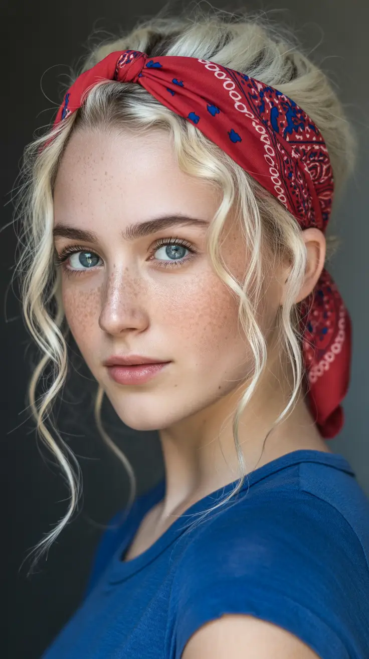 labor day hairstyles+Bandana Waves with Freckled Charm