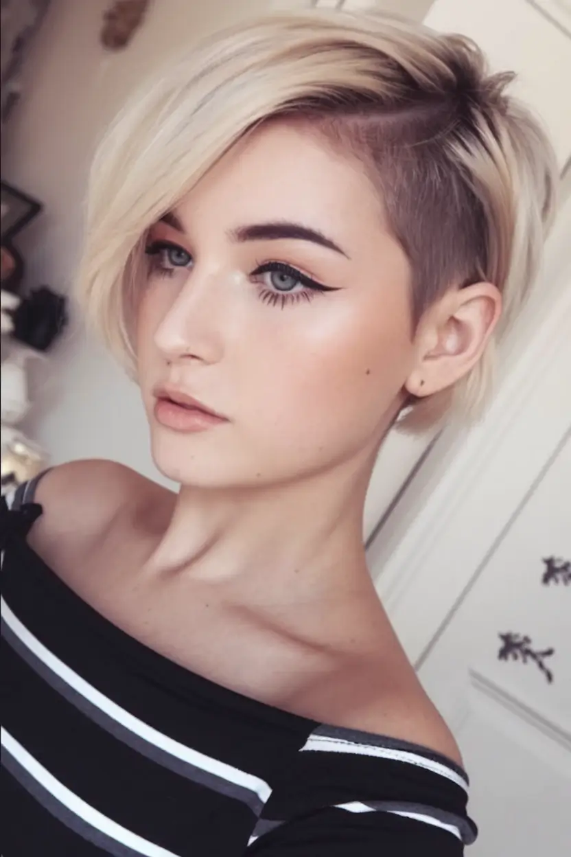 labor day hairstyles+Undercut Bob with Asymmetrical Attitude