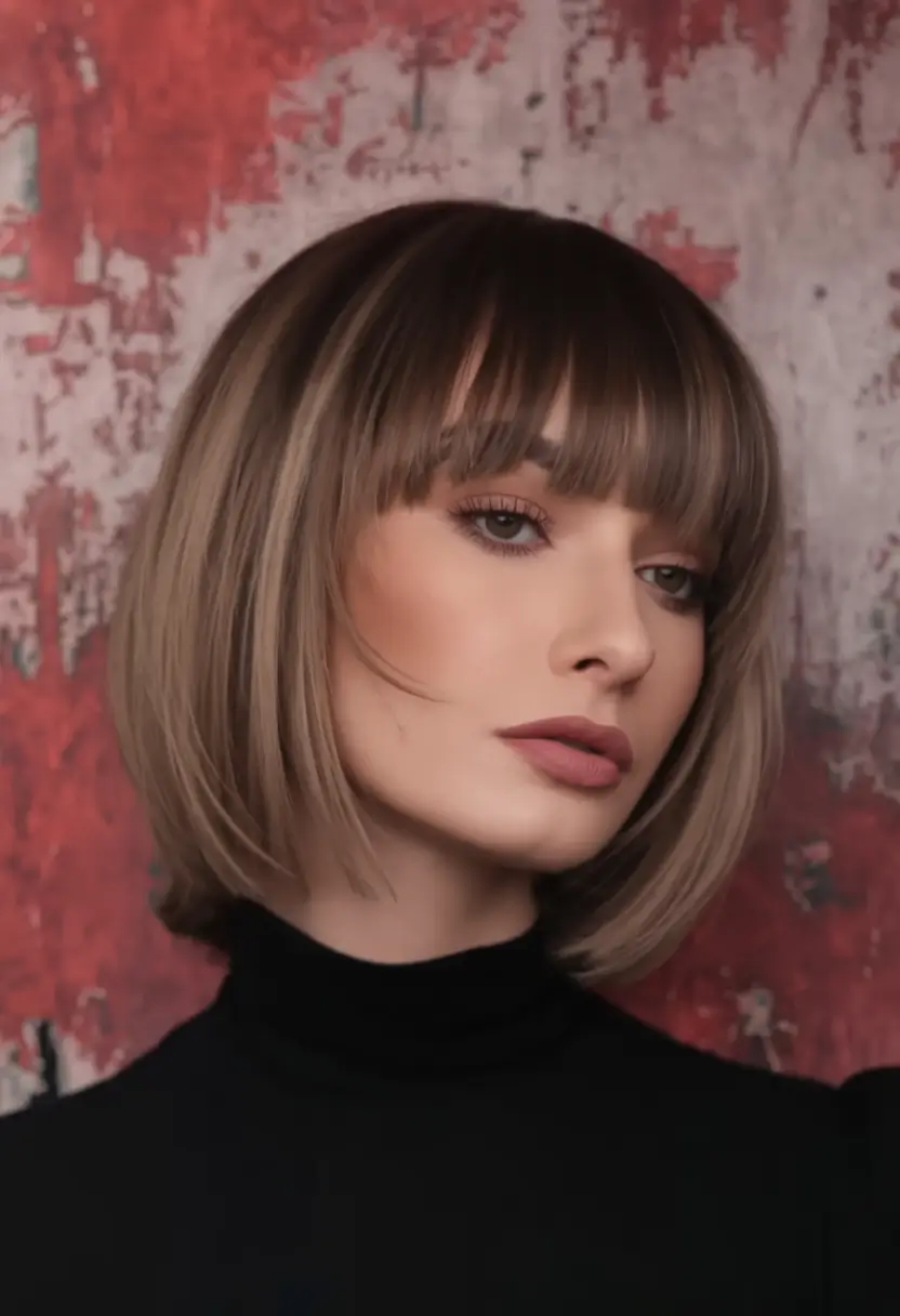 labor day hairstyles+Precision Bob with Bangs and Depth